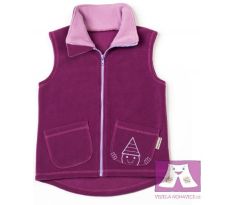 Dětská fialová fleecová vesta