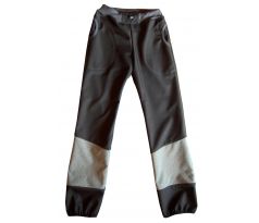 Dětské softshellové kalhoty - REFLEXNÍ šedé kapky