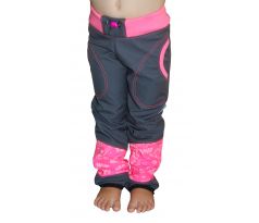 Dětské softshellové kalhoty - REFLEXNÍ dinosauři růžová