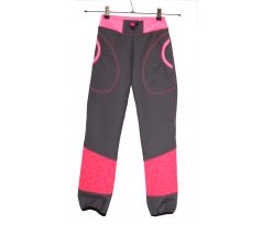 Dětské softshellové kalhoty - REFLEXNÍ růžová