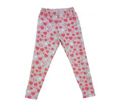 Dívčí legíny srdíčka na šedém melíru