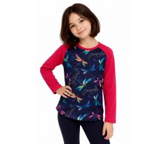 Dívčí tričko vážky na růžové